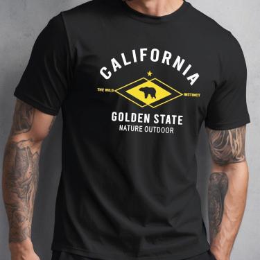 Imagem de Camiseta Masculina Estampada Casual Algodão Califórnia-Masculino