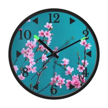 Imagem de STAYTOP Lindas flores relógio de parede LED para quarto com brilho noturno, relógios de parede silenciosos de 30 cm para decoração de sala de estar, controle de som, relógio de parede moderno que