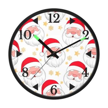 Imagem de STAYTOP Lindo relógio de parede LED de Papai Noel para quarto com brilho noturno, relógios de parede silenciosos de 30 cm para decoração de sala de estar, controle de som, relógio de parede moderno