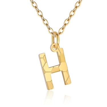 Imagem de RUOOUY Colar feminino com inicial de futebol banhado a ouro 18K, pingente de letra A-Z, joia de futebol, acessórios esportivos, presente de Natal para namorada, filha, Aço inoxidável, Sem Pedra