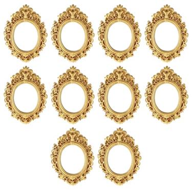 Imagem de Josojoou 10 porta-retratos de resina vintage pequenos barrocos antigos de resina oval para joias pequenas para exibição de joias faça você mesmo, decoração de festa de casamento