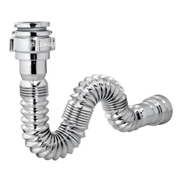 Imagem de Sifão Sanfonado Flexível Cromado Pia Banheiro Cozinha Tanque