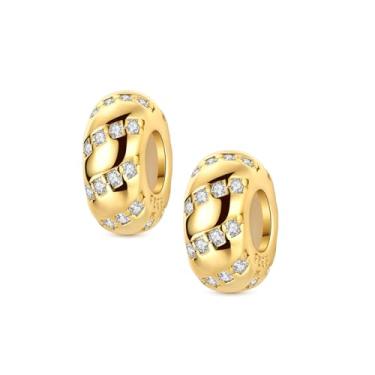 Imagem de QIKAOLA Pingentes com clipe dourado para pulseiras Pandora, espaçadores, berloques, joias, presente para mulheres