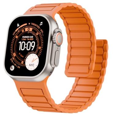 Imagem de Pulseira de silicone magnética compatível com Apple Watch Ultra 3-1 SE séries 11/10/9/8/7/6/5/4/3 de 49 mm, 46 mm, 45 mm, 44 mm, 42 mm, 41 mm, 40 mm, 40 mm e 38 mm