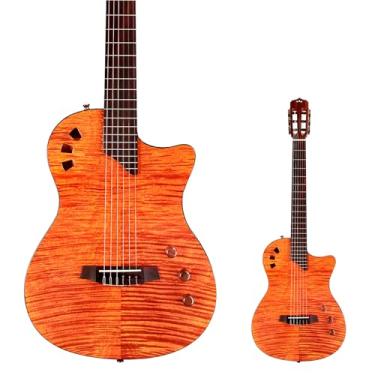 Imagem de Violão Eletroacústico Córdoba Stage Natural Amber Flat Nylon Tampo Spruce Maciço Flamed Maple Corpo Mogno Chambered Braço Fusion 48mm Escala Pau Ferro Preamp com Bag Personalizada