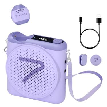 Imagem de 7RYMS Amplificador de voz sem fio WA2 para professores com microfone de lapela magnético, amplificador portátil sem fio com cancelamento de ruído, mini alto-falante megafone para sala de aula, reunião