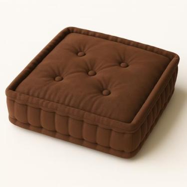 Imagem de Almofada Futon Turca 50x50x12cm - Tecido Oxford Durável para Bancos e Paletes de Madeira, Confortável e Decorativa, Versátil para Casa e Jardim (Marrom)