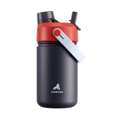 Imagem de Garrafa de água de metal infantil de 340 g para meninos: tampa de bico de canudo 2 em 1, à prova de derramamentos, fácil de limpar, 24h a frio, compatível com mochilas, copo de aço inoxidável sem BPA