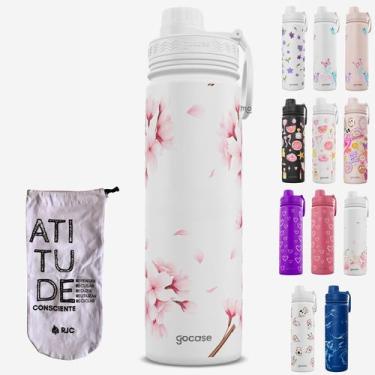 Imagem de KIT Garrafa Térmica Gocase Original Premium Estampas 650ml com saquinh