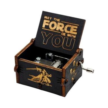 Imagem de Caixa De Música De Madeira Esculpida Com Manivela Para O Halloween - V