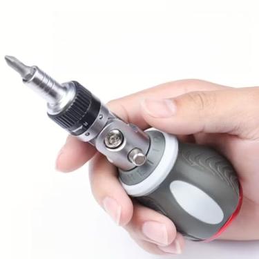 Imagem de Conjunto de chaves de fenda multifuncional ajustável com design de catraca para giros de 180 graus, adequado para várias tarefas domésticas com 8