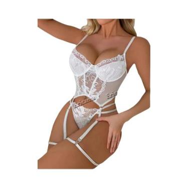 Imagem de Conjunto De Sutiã De Renda Sexy Com Aro De Aço E Design Vazado Em Tira