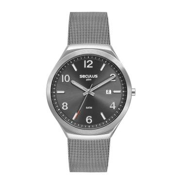 Imagem de Relógio Seculus Masculino Ref:77288g0svna1 Slim Mesh Prateado