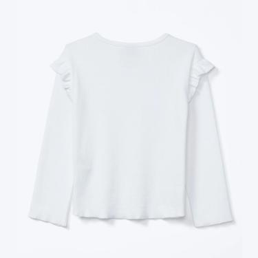 Imagem de Blusa Manga Longa Menina Canelada Babados Off White - Hering