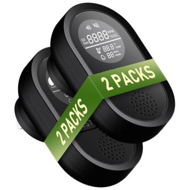 Imagem de Detector de vazamento de gás natural 8 em 1 e detectores de monóxido de carbono – monitor de CO, gás natural, tela HD de temperatura e umidade com monitor de gás e CO, alarme de aviso sonoro para casa