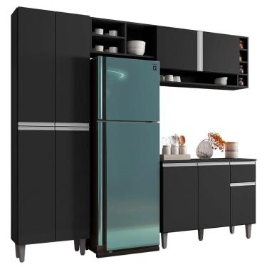 Imagem de Cozinha Modulada Completa 4 Peças Vanessa Preto Ajl