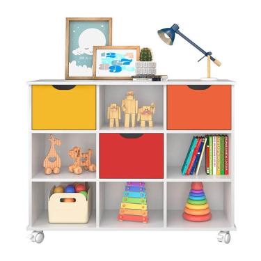 Imagem de Nicho Organizador C/ 3 Gavetas Q01 Branco/Colorido