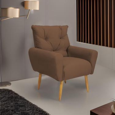 Imagem de Poltrona Decorativa Para Sala De Estar Quarto E Escritorio Denver Veludo Matrix - Cobre Cobre