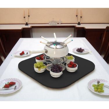 Imagem de Prato Giratório Centro De Mesa Tampo Tábua Para Mesa 80 Cm - Preto Laca