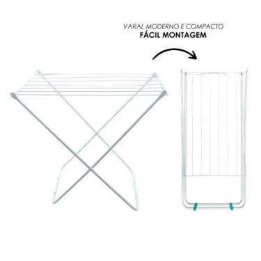 Imagem de Varal de Chão 80cm Reforçado Dobrável até 8kg Apartamento - Maxeb