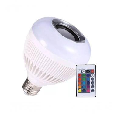 Imagem de Lampada Luz Led Rgb Bluetooth Caixa Som Controle Remoto