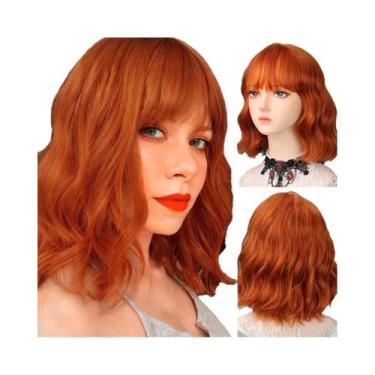 Imagem de Peruca Sintética Longa E Cacheada Na Cor Vinho Tinto Para Uso Diário E