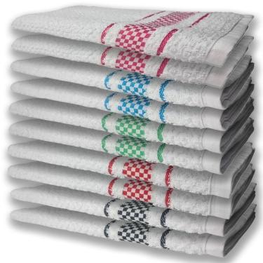 Imagem de 10 Panos De Prato Atoalhado Felpudo Premium Pr+vm+vd+az+rs