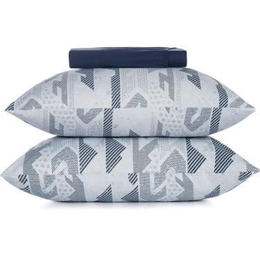 Imagem de Jogo de Cama Altenburg Valley Malha 3 Peças Queen Azul