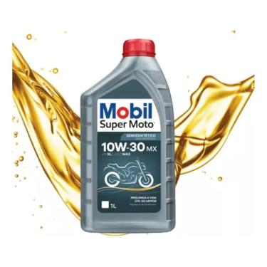 Imagem de Óleo 10W30 Mobil Super Moto Semi Sintético 4T 1L