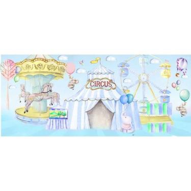 Imagem de Painel De Tecido Sublimado Circo Candy Aquarela Menino - Fabrika de Fe
