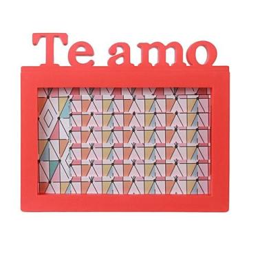 Imagem de Porta retrato  de plástico com frase te amo - 15x20 cm - Eu Quero Pres