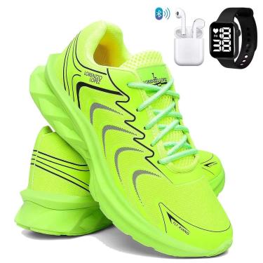 Imagem de Kit Tênis Masculino Macio Para Corrida e Treino Confort com Fone e Relógio-Masculino