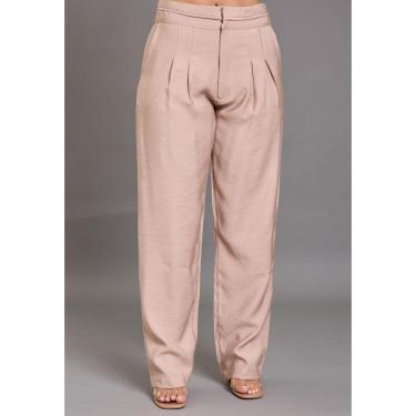 Imagem de Calça Pantalona Feminina com Pregas em Viscose Cor:;Tamanho:G;Idade:Adulto;Genero:Feminino-Feminino