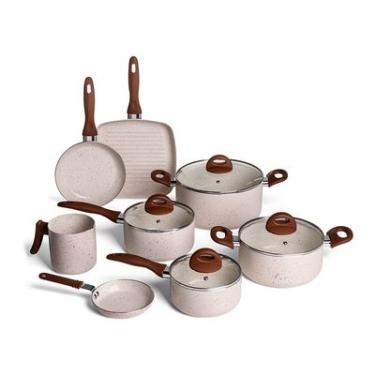 Imagem de CJ PANELAS 8 PEÇAS CERAMIC LIFE SMART PLUS VANILA BRINOX