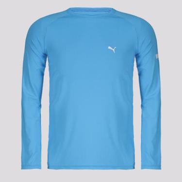 Imagem de Camiseta Puma Manga Longa UV50+ Juvenil Azul, 16 ANOS