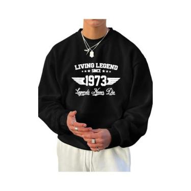 Imagem de Camiseta De Manga Longa Com Estampa Gráfica Retro 1973 Para Homens, Mo