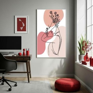 Imagem de Quadro Decor Mulher Florida 70X50Cm Mold Branca - Quadros On-Line