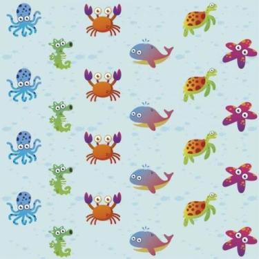 Imagem de Papel De Parede Infantil Fundo Do Mar Colorido - Drop de Casa