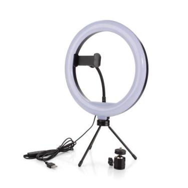 Imagem de Ring Light Iluminador 8 polegadas com Tripé De Mesa Luz Led - 9H