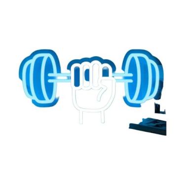 Imagem de Luminária Neon LED Regulável Com Alimentação USB Em Formato De Haltere