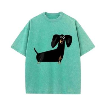 Imagem de Camiseta Feminina Oversized Com Estampa Divertida De Cachorro Dachshun