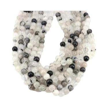 Imagem de Contas De Pedra Natural De Quartzo Transparente Redondas Soltas, Fio D