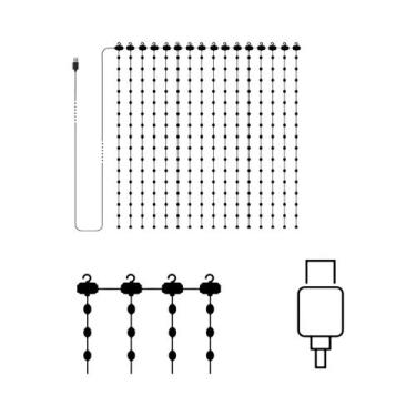 Imagem de Luzes De Cortina Inteligentes RGB Com Controle Remoto Pelo App, Sincro