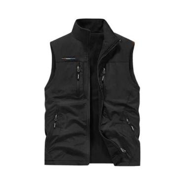 Imagem de Colete De Pesca Masculino De Couro Quente Para Outono/Inverno, Confort