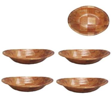 Imagem de 4 Gamelas Travessa Tigela Bambu Servir Petiscos Cozinha - Chinatown