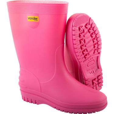 Imagem de Bota Rosa PVC com Forro 34/35 Vonder