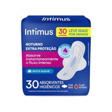 Imagem de Absorvente Noturno Intimus com Abas Grande - 30 Unidades, 1 Pacote com
