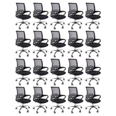 Imagem de Kit 20 Cadeiras de Escritório Begônia Oficial Ergonômica Giratória