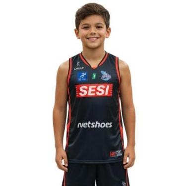 Imagem de Regata Sesi Franca Torcedor Kids Preto e Vermelho - Masculino 8-Masculino