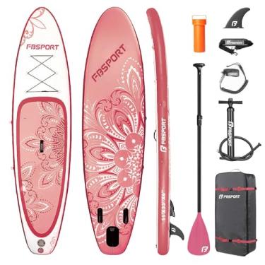 Imagem de FBSPORT Prancha de stand up paddle premium de 28 cm, prancha de ioga com acessórios de SUP e bolsa de transporte | Postura ampla, controle de surf, deck antiderrapante, trela, remo e bomba para jovens